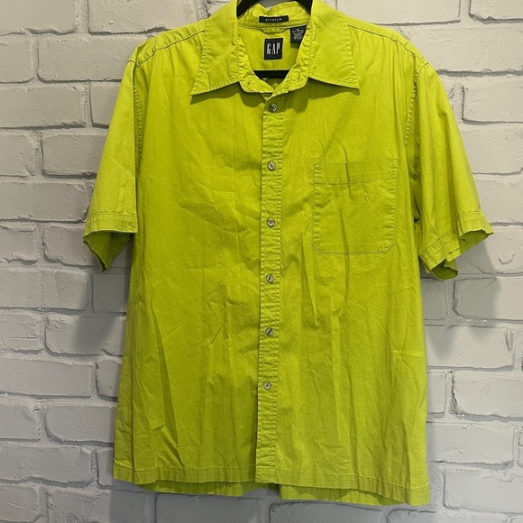 NWOT GAP Men's Bright Green Casual Shirt size XL - Picture 6 of 6
